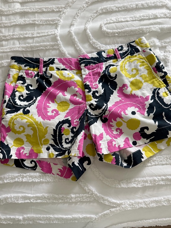 Banana Republic Pants - Banana Republic Pink Black Yellow Scroll-Print Bermuda Shorts